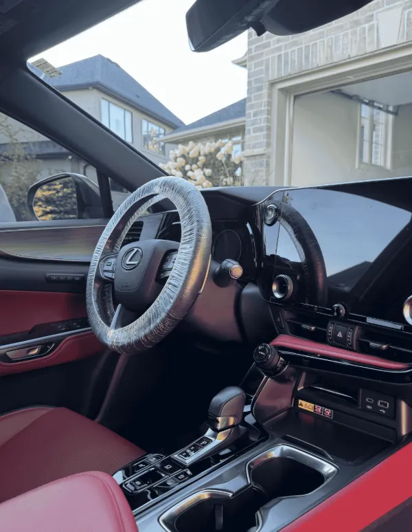 Lexus NX interior with red leather after a True North detail