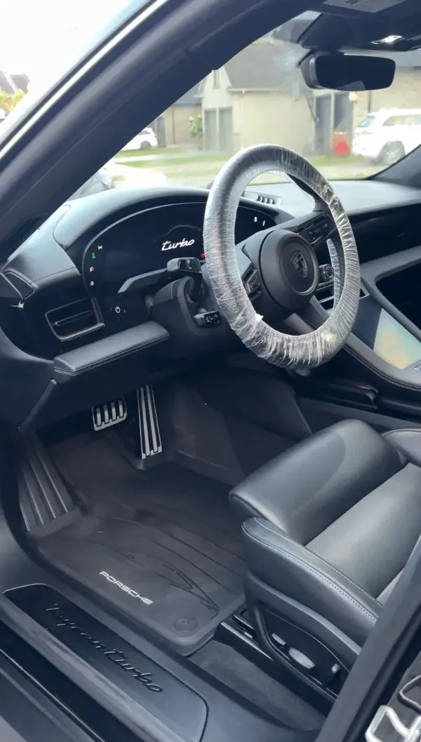 Porsche Taycan Turbo interior after a mobile interior detail